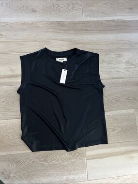 Anthropologie Black Sleek Sleeveless Crew Tank